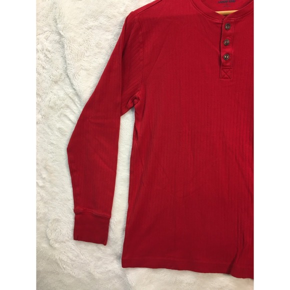 Land's End Long Sleeve Shirt Men's Small Red Casual Buttons - Picture 7 of 11